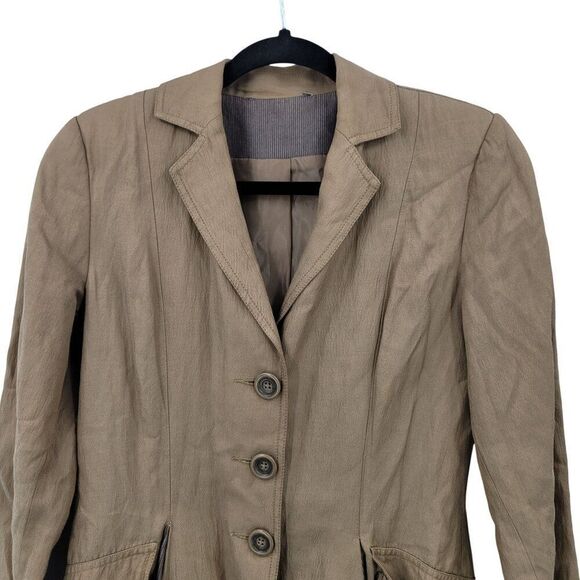 CAbi Sz XS Treasure Hunter Brown Flared Long Button Trench Coat Womens Jacket - Picture 4 of 11